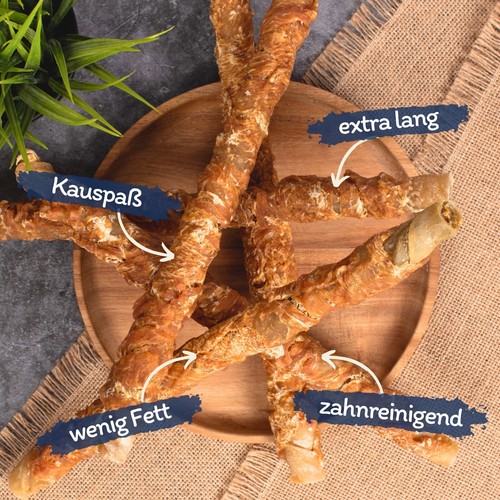 5 kg Kaurollen mit Hühnerbrust ca. 30-34 cm Kausnack Kauartikel Hund Lyra Pet® - Bild 2 von 7