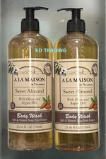(2-Pack) A LA MAISON Sweet Almond Olive BODY WASH Traditional Milled FRENCH MADE