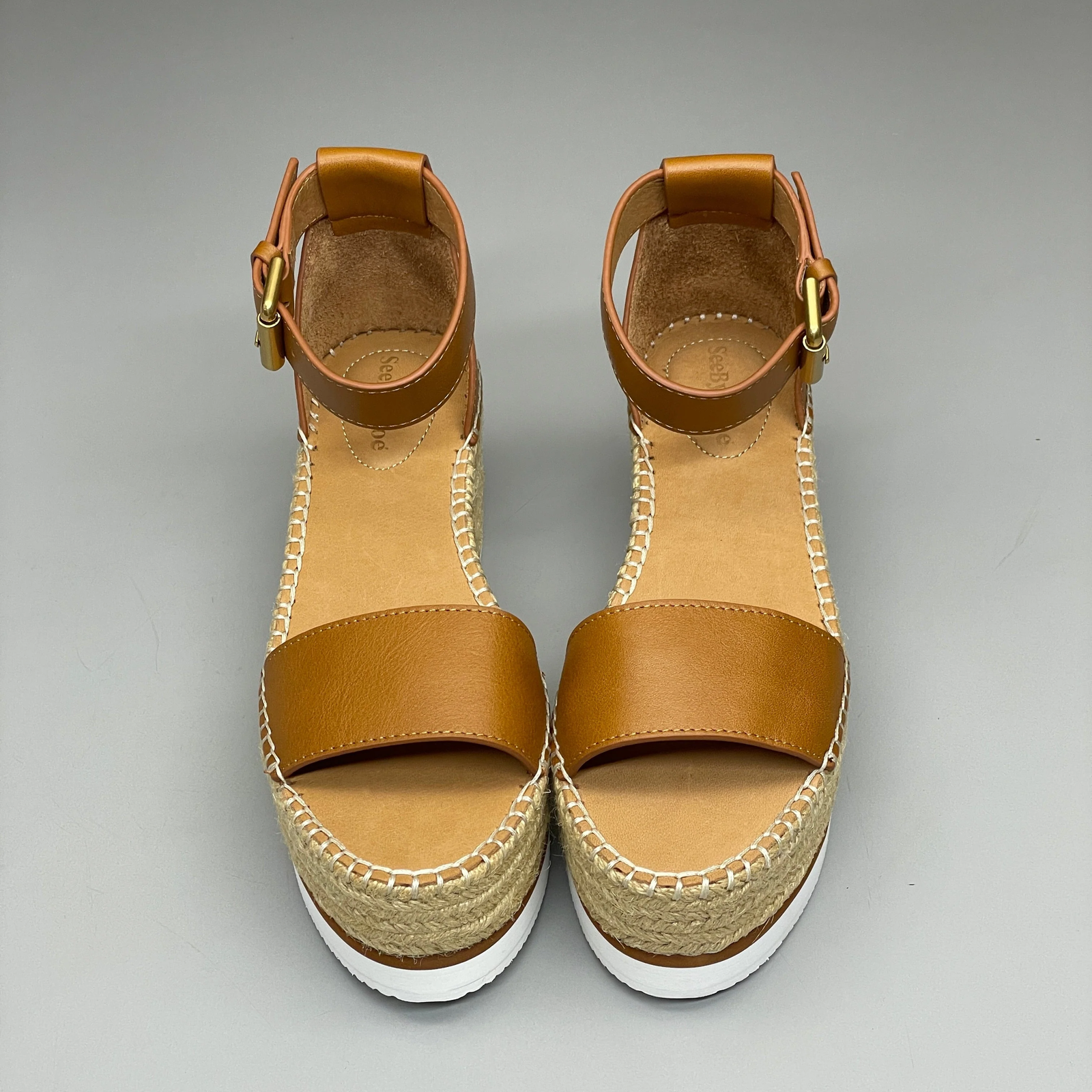 APL Sandali SEE BY CHLOÉ Glyn polpaccio espadrilla plateau marrone chiaro donna taglia 9 EU 39 SB3220