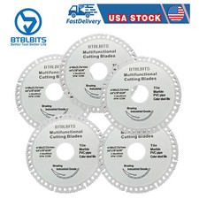 5pcs 4" Cutting Diamond Saw Blade For Porcelain Ceramic Tile Marble Steel PVC