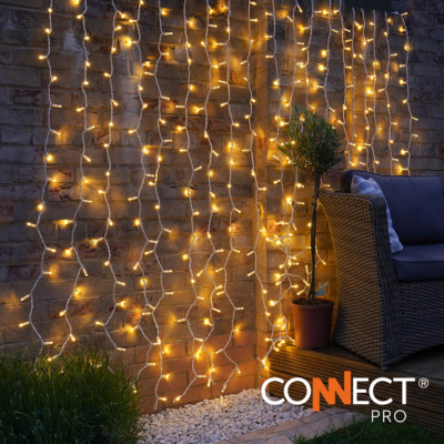 ConnectPro  2m Verbindbarer Vorhang LED Lichterkette Ausziehbar Innen/Außen Lichter