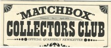 "MATCHBOX" COLLECTORS CLUB NEWSLETTER 6.1 Lindsey, Volume 6, No.1, Apr, 1971
