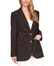 Michael Kors Womens Two-Button Mensy Blazer Black B4HP