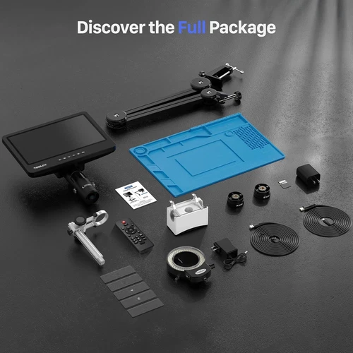 TOMLOV 10" LCD 2000X HDMI Digital Mikroskop Flex Arm Lötmikroskop Erwachsene - Bild 10 von 40