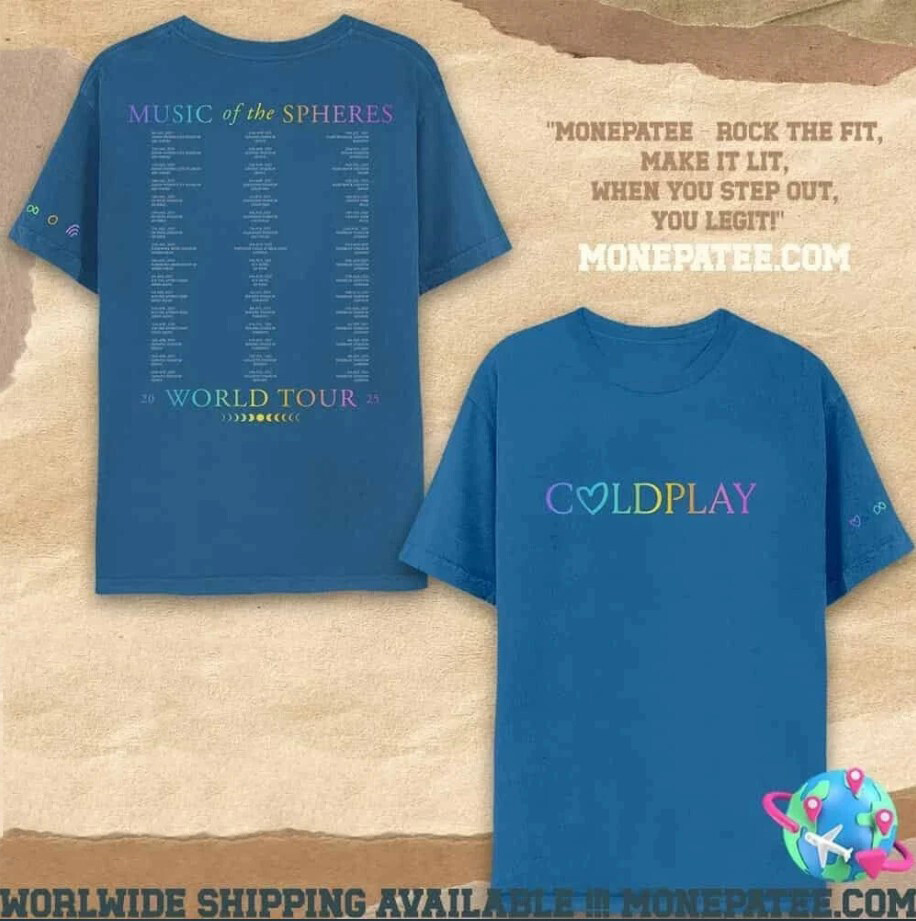 Coldplay 2025 Music Of The Spheres Tour T-Shirt Sizes S-3XL