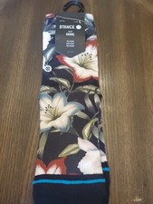 Stance Variegate Kids Crew Height Casual Socks Floral Size Large Y 3-5.5 NWT