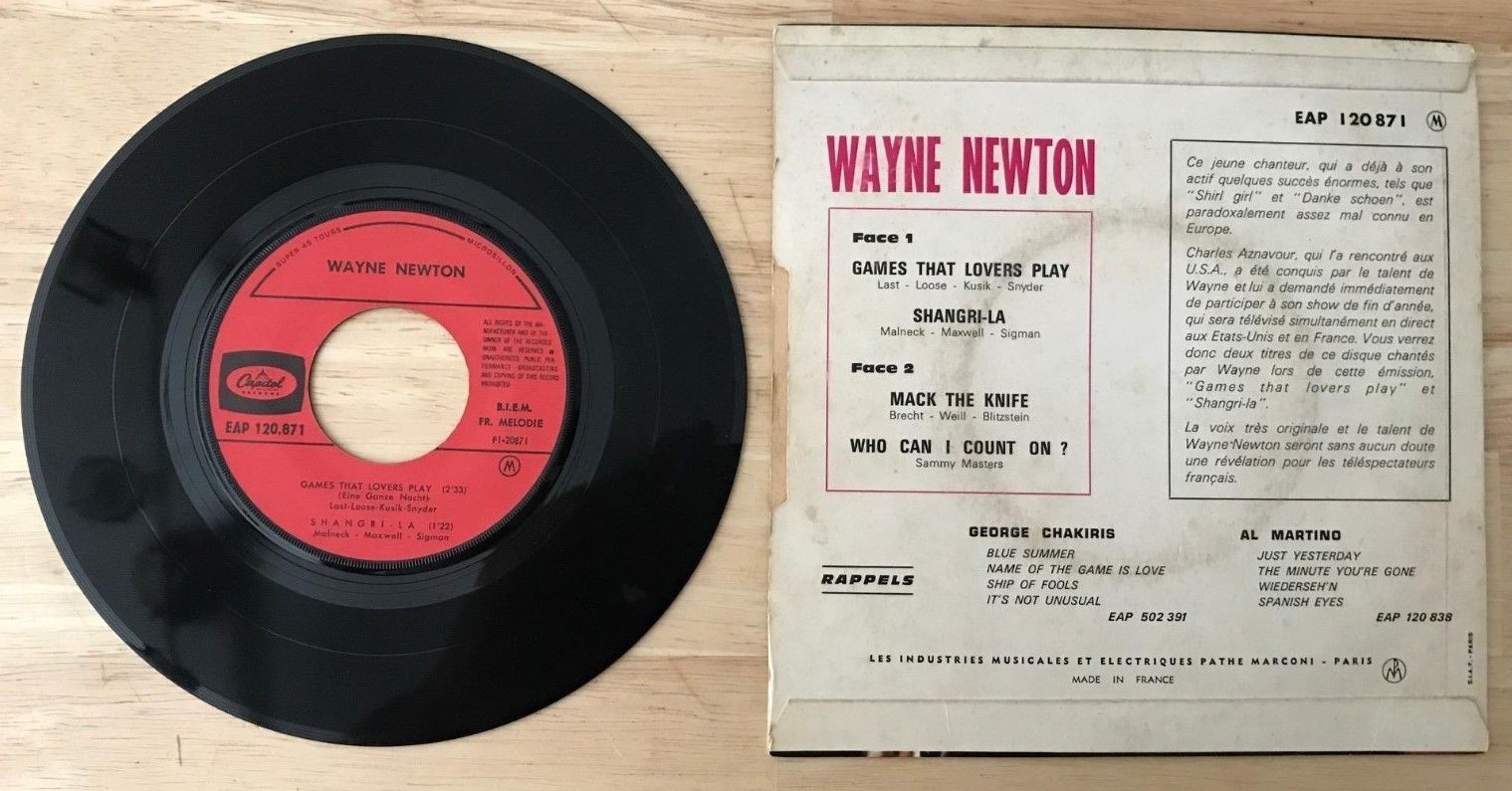 45 7" FRENCH EP WAYNE NEWTON MACK THE KNIFE