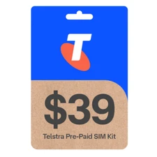 TELSTRA $39 PREPAID MOBILE PHONE MULTI FIT SIM CARD STARTER PACK KIT 4G, 5G