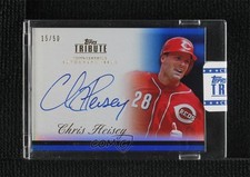 2012 Topps Tribute Auto Blue 15/50 Chris Heisey #TA-CH Auto 0c6