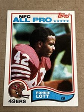 1982 RONNIE LOTT Topps #486 49ers All-Pro Football Rookie Card (RC). rookie card picture