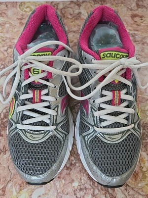 Saucony Shoes Womens Cohesion 6 Running Sneakers 15156-3 Gray Pink Lace Up SZ8