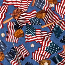 America's Pastime-Flags & Baseballs Motifs-Quilting Treasures-BTY