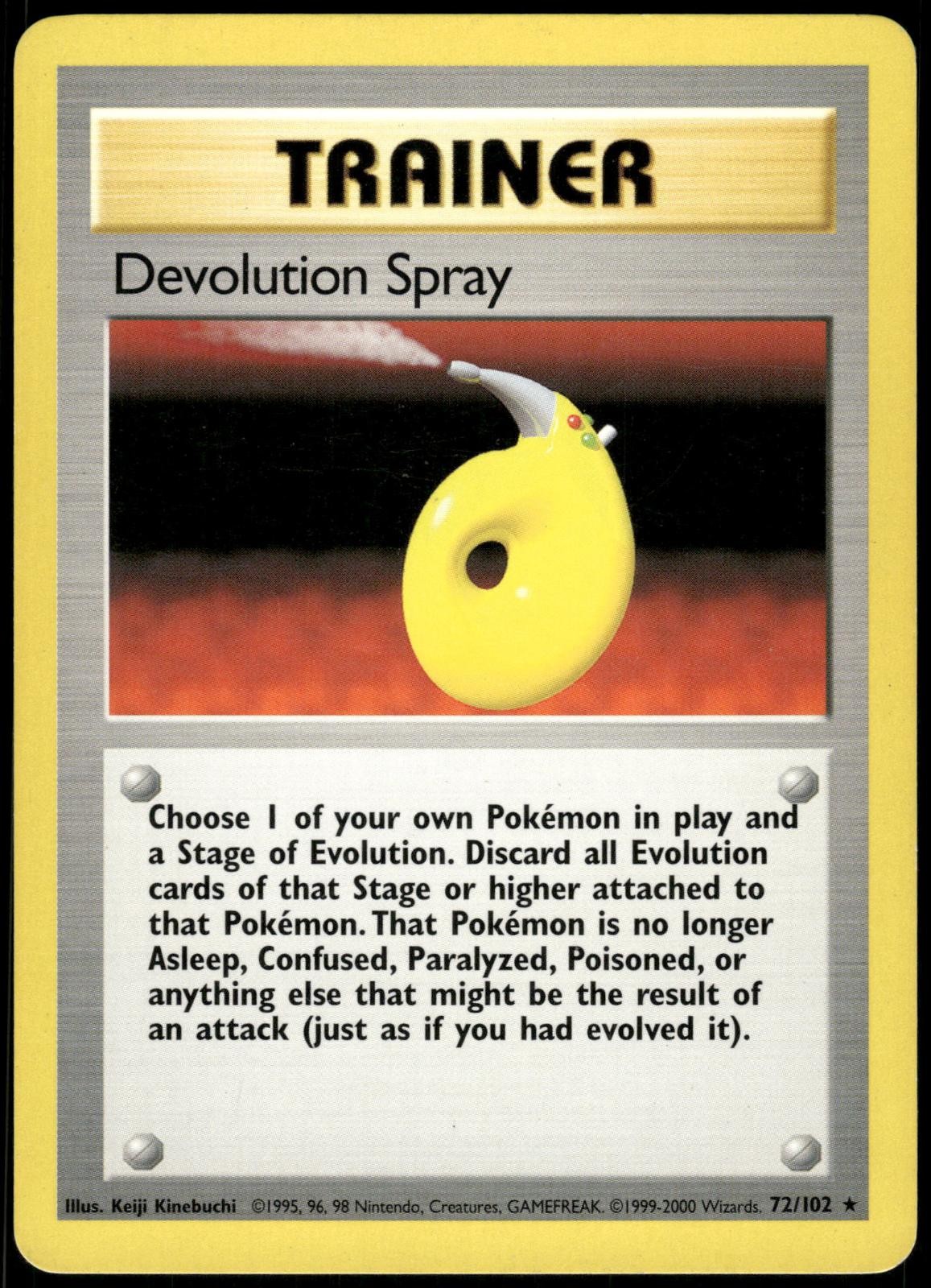 Devolution Spray 72/102 Rare Base Set Unlimited Pokemon Near Mint