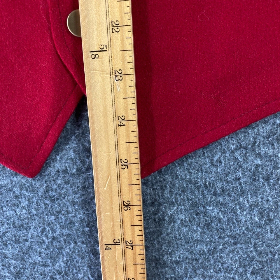 Vintage Mens Wool Vest Large L Red Gold Button Classic Elegant - Image 4 of 4