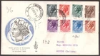 Italy Republic, eight values Syracuse 1953 on envelope unc (Caffaz) -HD48