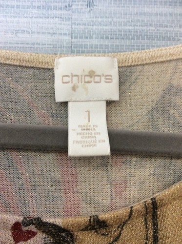 Chicos 3/4 Sleeve Tunic Blouse Size 1 US Medium 0822125 - Picture 2 of 3