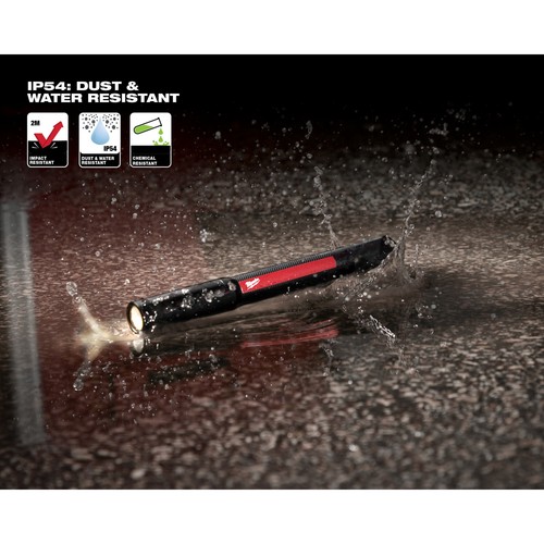 Milwaukee 250 Lumen Rechargeable Penlight with Laser, 6 1/4in.L, Model# 2010R - Picture 8 of 10