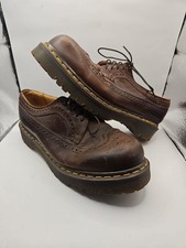 Dr Doc Martens SM0595 Leather Wing Tip Brogues Made In England Size 9 Mens VTG