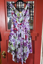 Simply Vera Vera Wang Women's Purple Multicolor Floral Sleeveless Dress Size PS