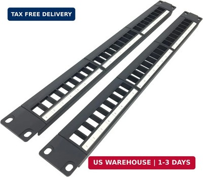 2 Pack of 24 Port Blank Keystone Patch Panel-1U Rackmount or Wall Mount UTP Patc