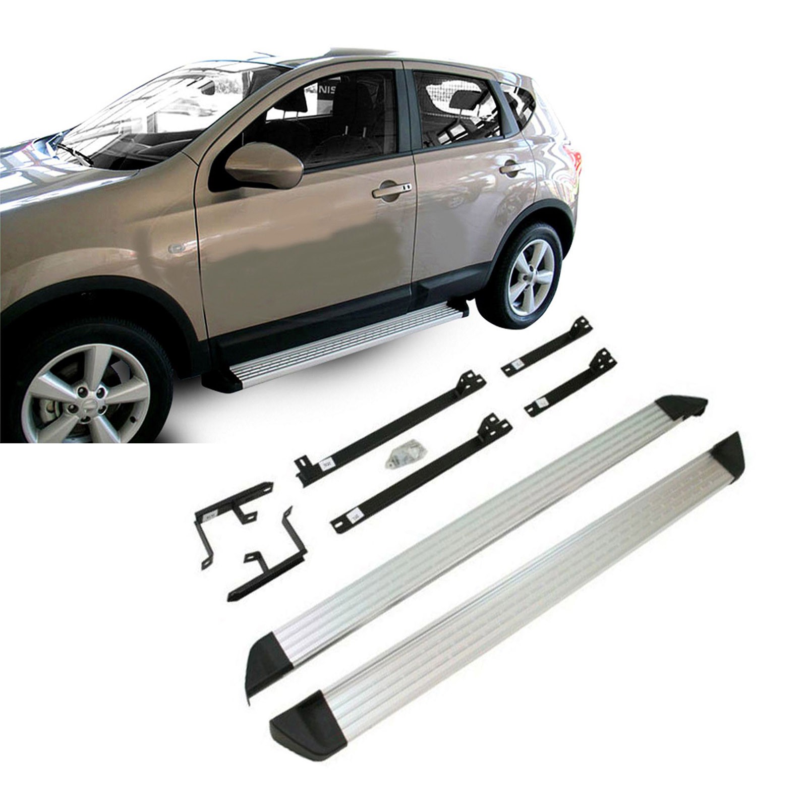 Marche-pieds Nissan Qashqai 2007 2008 2009 2010 2011 2012 2013 2014 marche pied alu bas de caisse