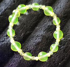 Green UV Reactive Glow Glass Round Beaded Str...