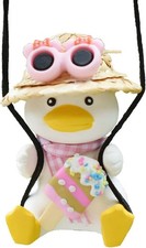 Car Hanging Ornament, Cute Swing Pendant Interior Rearview Mirror Ice Cream Duck
