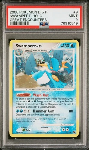 PSA 9 Swampert Holo 9/106 Great Encounters Pokemon Card