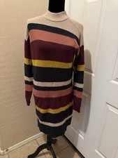 Super Soft Striped Stretchy Sweater Dress 19” P2P 37” Length Small Orig $60