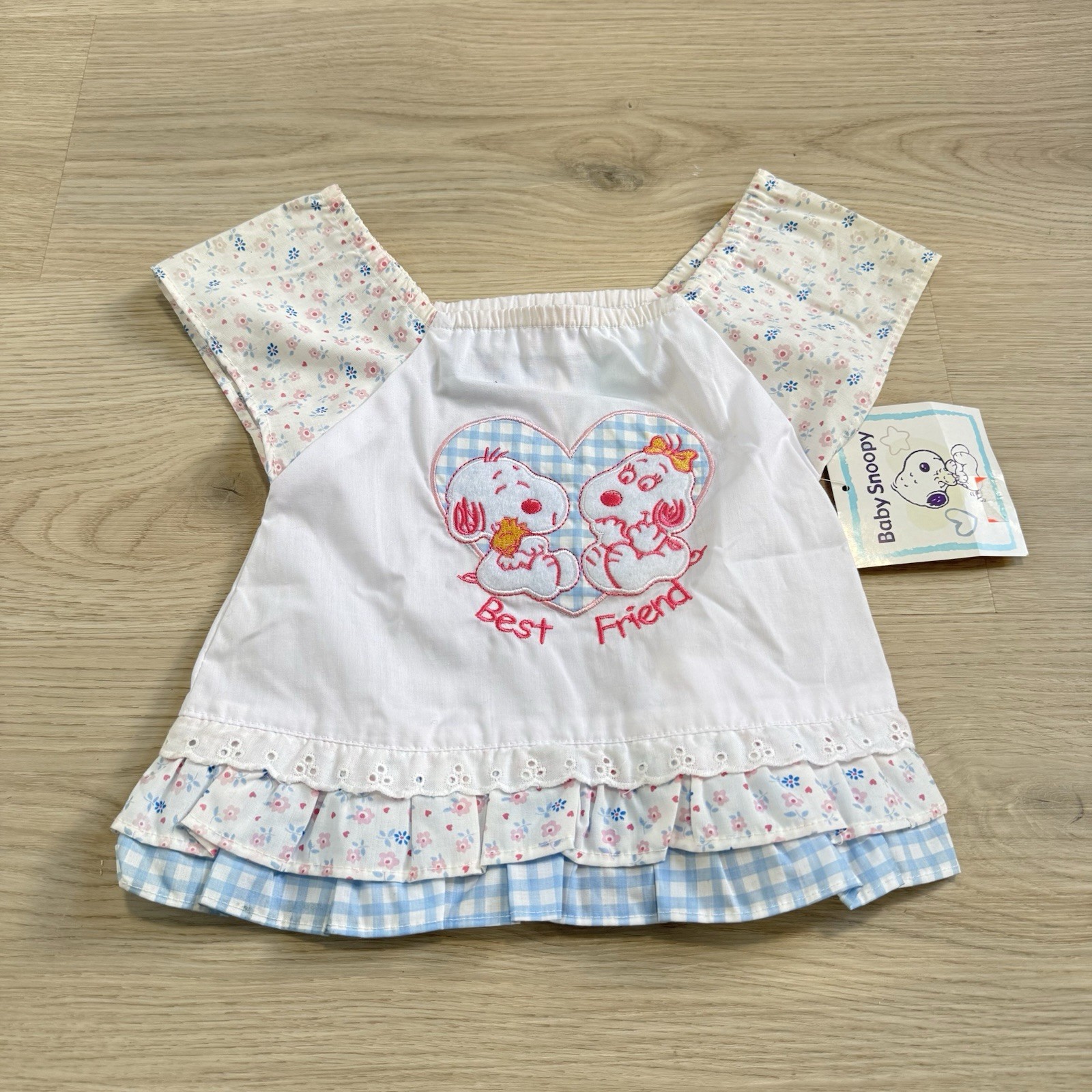 Vintage 90s Y2K Baby Snoopy Best Friends Dress 6/9 Months New With Tags