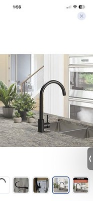 Lippert Flow-Max Gooseneck Kitchen Faucet Matte Black Single Handle