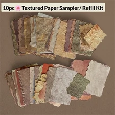 Textured Paper Sampler ✿ 10pc Ephemera Test Kit – Scrapbook & Junk Journal Pack