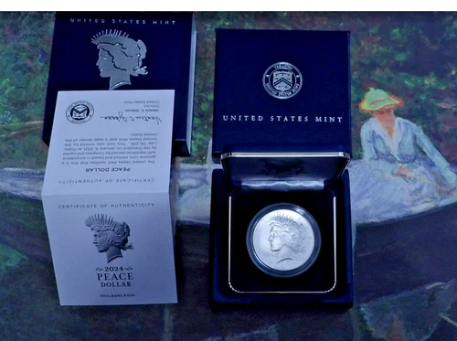 2024-P  Peace Silver Dollar - UNC - US Mint - OGP and COA  -  24XH