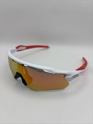 Oakley Radar EV Path Sunglasses White Red Orange With Box, Case, & Accessories