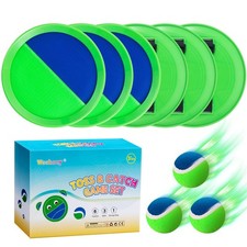 Toss and Catch Ball Set with 6 Paddles, 3 Balls - Great Outdoor Fun for Kids