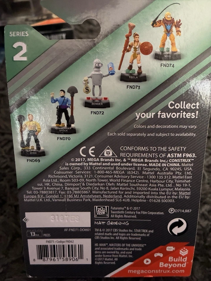 Mega Construx 2017 Heroes Series 2 Futurama Figure Fry - Image 2 of 2