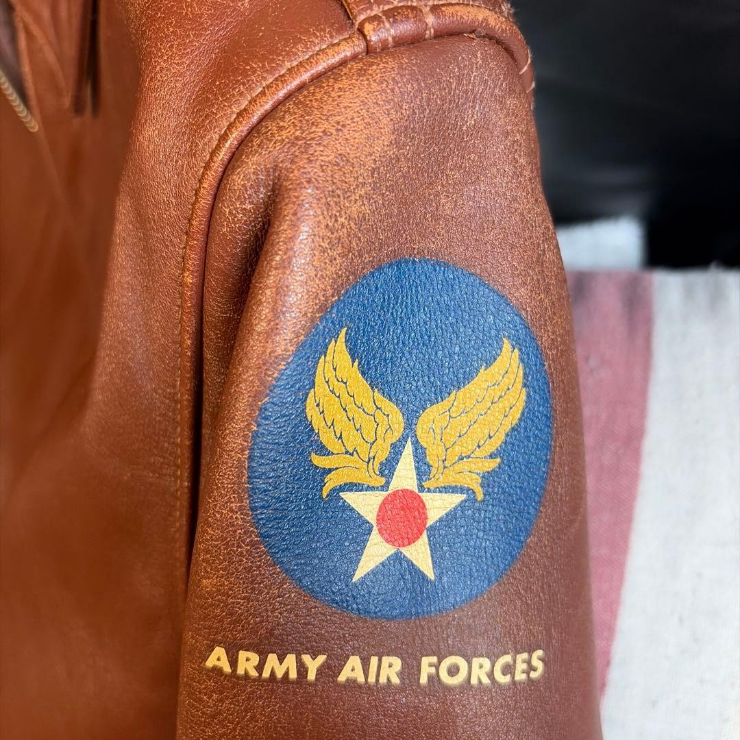 Buzz Rickson's A-2 Flight Jacket Brown Leather Si… - image 4