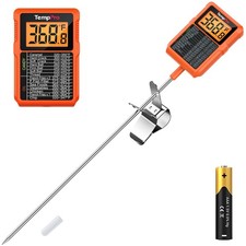 TP510 Waterproof Digital Candy Thermometer with Pot Clip, 10" Long Probe Inst...