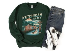 Vintage Ketchikan Alaska Sweatshirt Travel Gift Alaska Trip Sweater