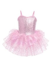 Ballet Leotards for Girls Sequin Tutu Dress Ballerina Outfits 3-4T Ballet Pink