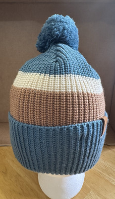 Buff Acrylic Beanie With Pom Pom Women's