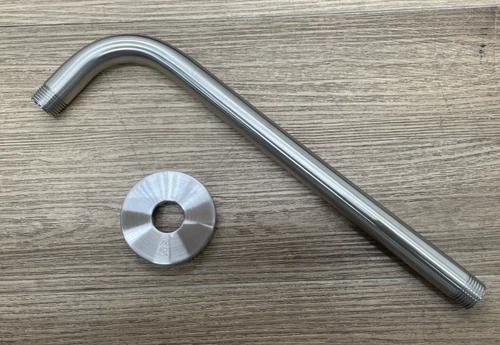 Signature Hardware SHRSA123ZBN 12" Rain Shower Arm and Flange - Brushed Nickel - Picture 2 of 3