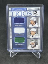 2024-25 UD The Cup Trios Jerseys Hughes/DeBrusk/Demko Jersey Numbered 43/49