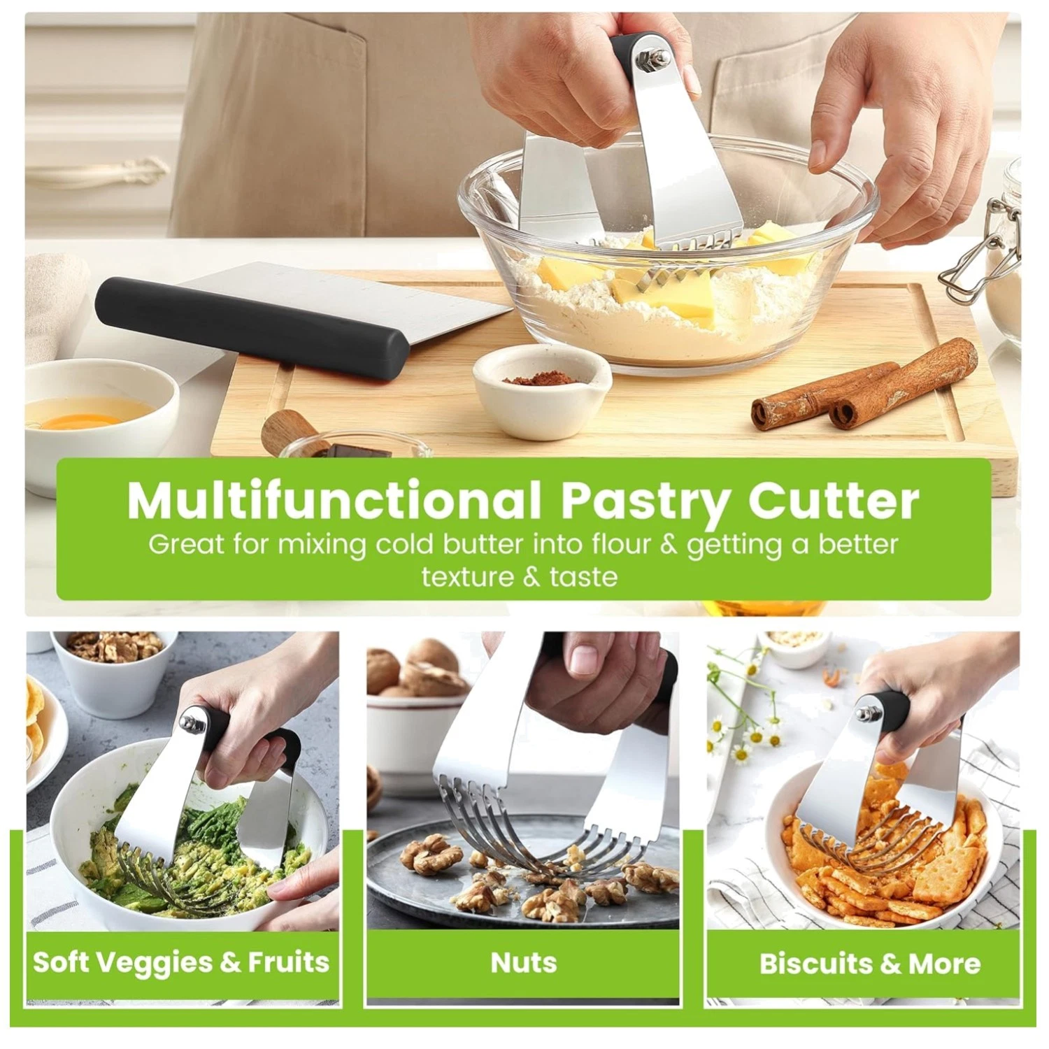 Multipurpose Baking Tool Set - Dough Cutter & Scraper