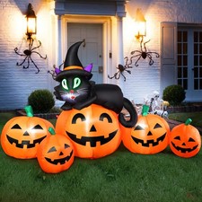 5FT Halloween Inflatable Pumpkin Outdoor Decoration, Lighted Blow Up Yard Dec...
