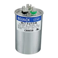 BOJACK 45+7.5 uF 45/7.5 MFD ±6% 370/440 V AC CBB65 Dual Run Circular Start 