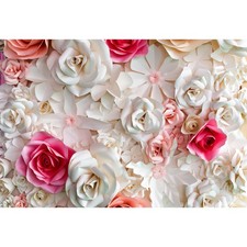 Pink White Paper Flowers Background 10x6.5ft Wedding Bride Baby Photo Backdrop
