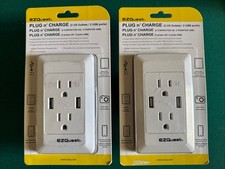 Menge 2 X73692 EZQUEST 2 Steckdosen 2 Anschlüsse 2,1 A Stecker N’ Charge USB Ladegerät 15A/125V