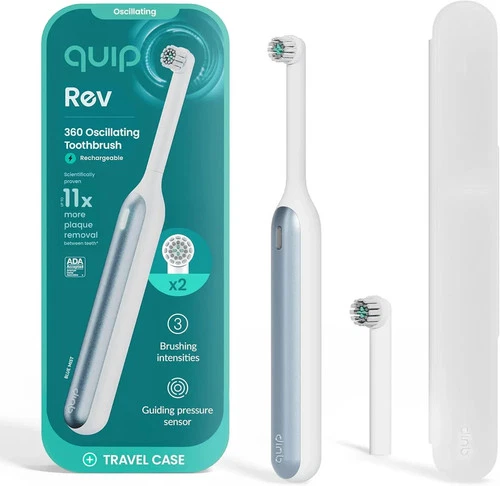 Quip Rev 360 Oscillating Rechargeable Electric Toothbrush with Replaceable Brush