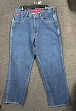 VTG Ecko Unlimited Jeans Mens 34 Blue Baggy Fit Wide Leg Streetwear Hip Hop